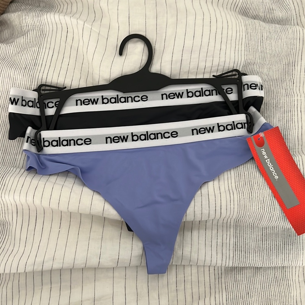 NEW BALANCE thong underwear 2 periwinkle and charcoal color size M